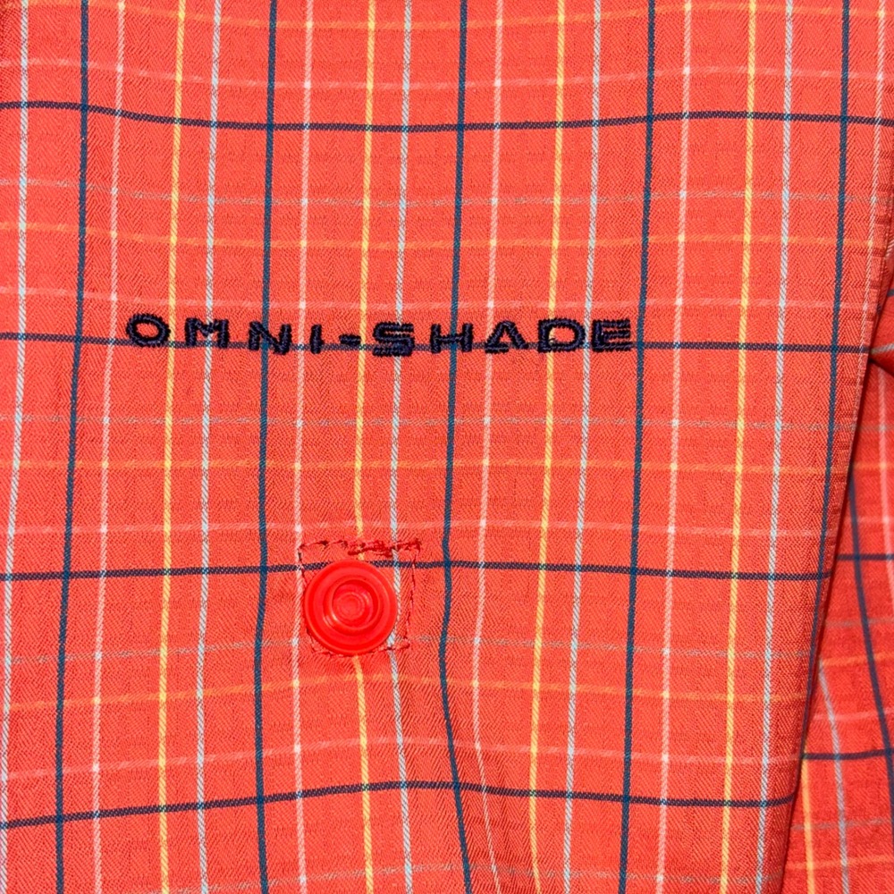 Columbia PFG Super Tamiami Fishing Shirt Womens Small Coral Plaid UPF 40 Omni - Picture 5 of 15